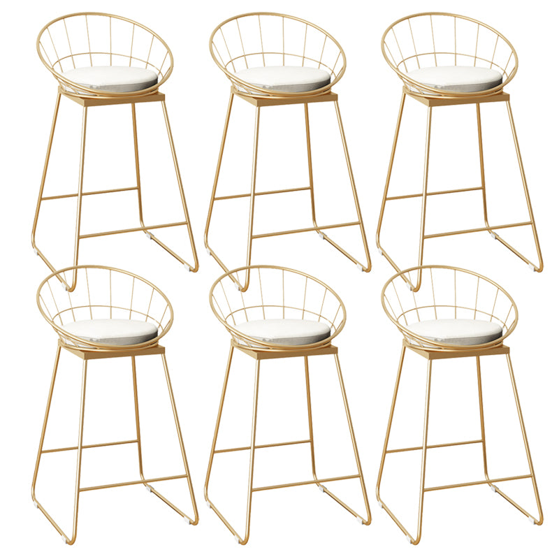 Faux Leather Dining Stools Low Back Bar Stools with Metal Base