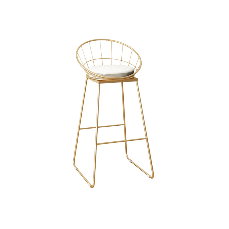 Faux Leather Dining Stools Low Back Bar Stools with Metal Base