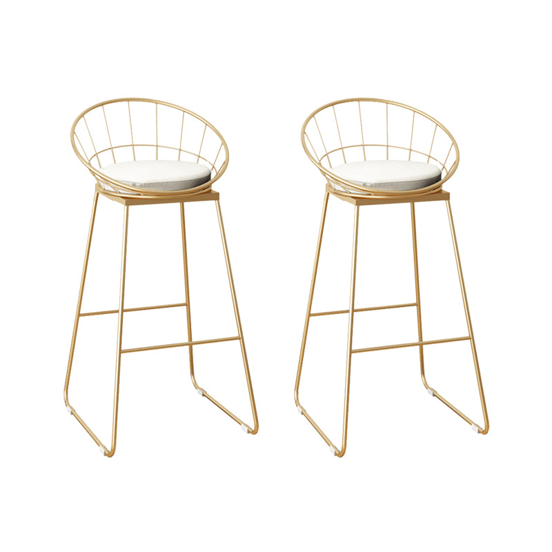 Faux Leather Dining Stools Low Back Bar Stools with Metal Base