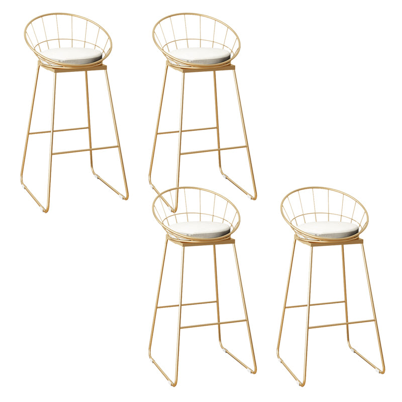 Faux Leather Dining Stools Low Back Bar Stools with Metal Base