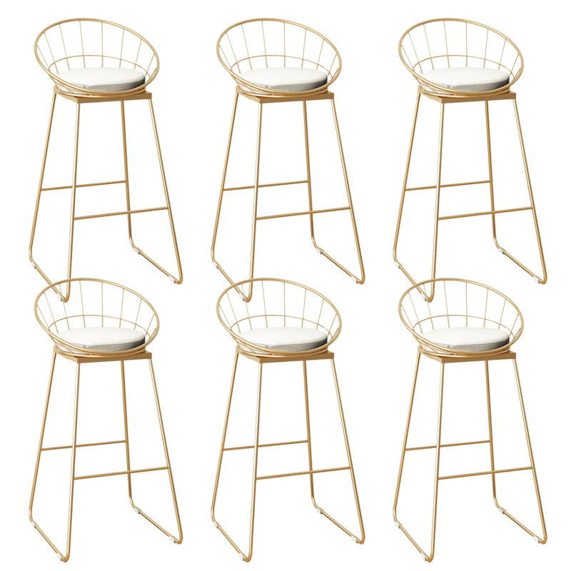 Faux Leather Dining Stools Low Back Bar Stools with Metal Base