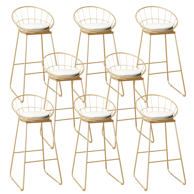 Faux Leather Dining Stools Low Back Bar Stools with Metal Base