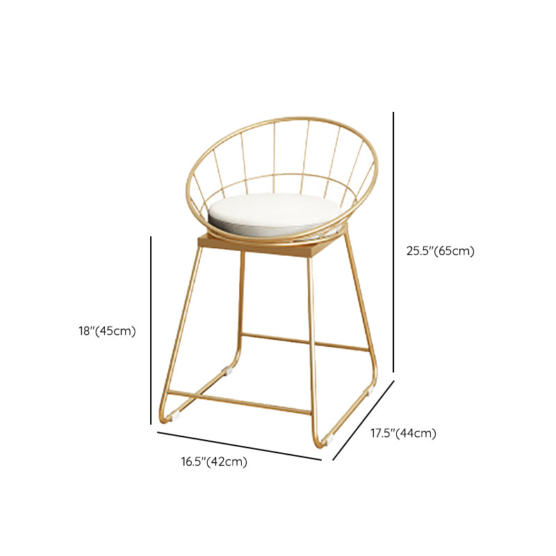 Faux Leather Dining Stools Low Back Bar Stools with Metal Base
