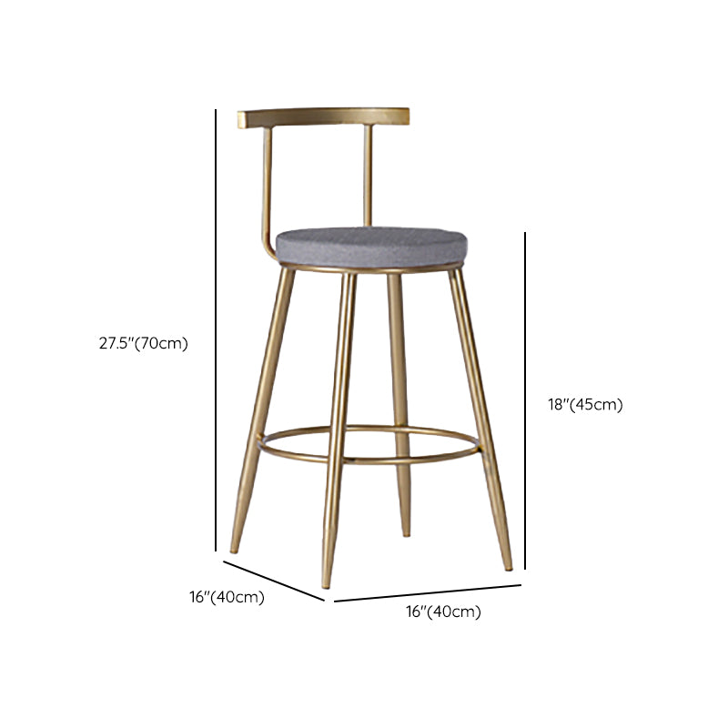 Faux Leather Dining Stools Low Back Bar Stools with Metal Base