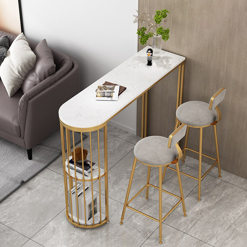 Glam Low Back Dining Stool Armless Bar Stool with Metal Base