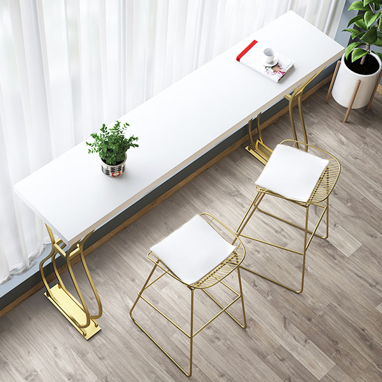 Metal Dining Stools Scandinavian Armless Bar Stools with Footrest
