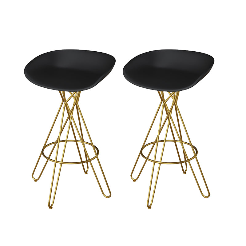 Metal Dining Stools Scandinavian Armless Bar Stools with Footrest