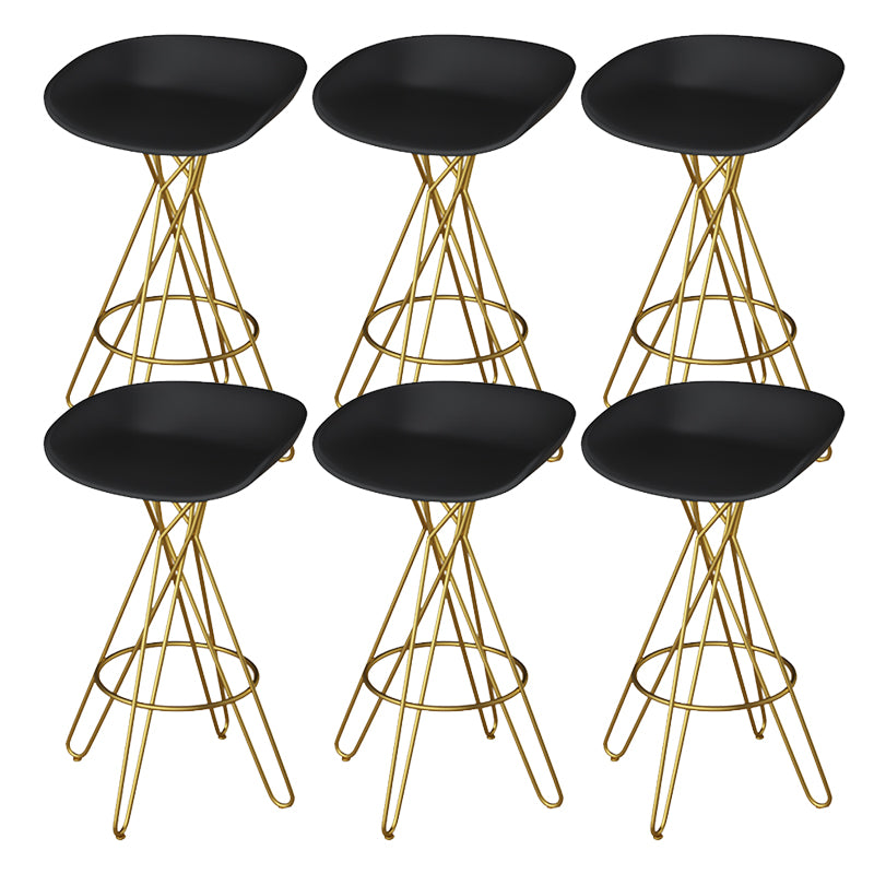 Metal Dining Stools Scandinavian Armless Bar Stools with Footrest