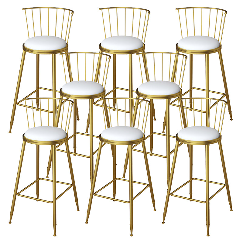 Metal Dining Stools Scandinavian Armless Bar Stools with Footrest