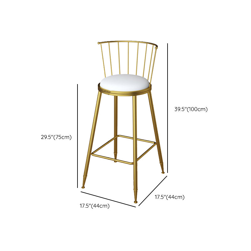Metal Dining Stools Scandinavian Armless Bar Stools with Footrest