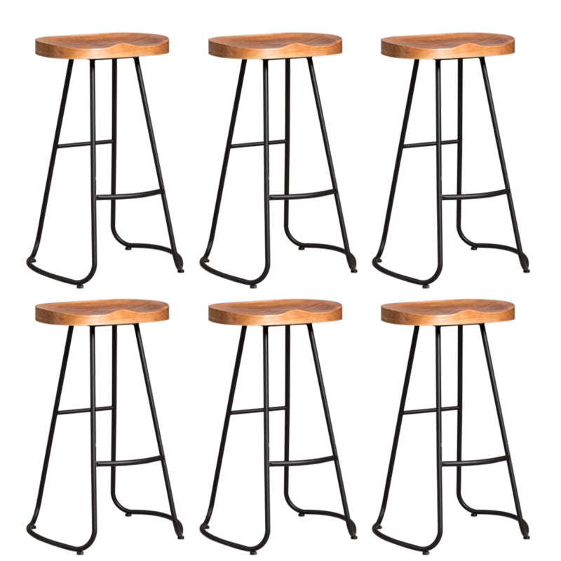 Metal Dining Stools Contemporary Armless Bar Stools with Footrest