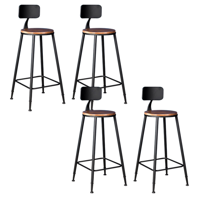 Metal Dining Stools Contemporary Armless Bar Stools with Footrest