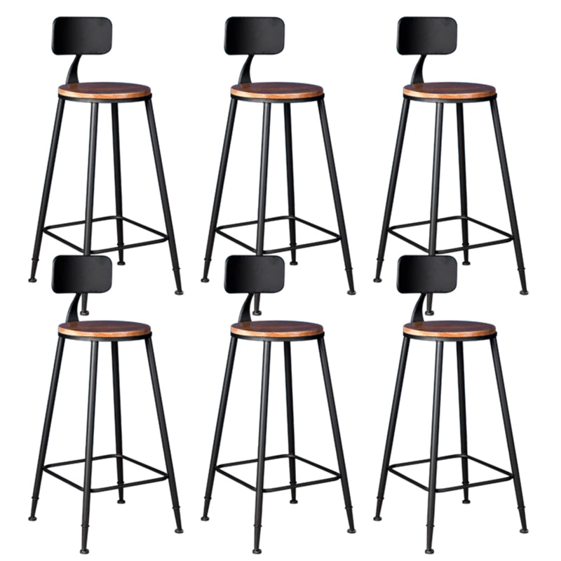 Metal Dining Stools Contemporary Armless Bar Stools with Footrest