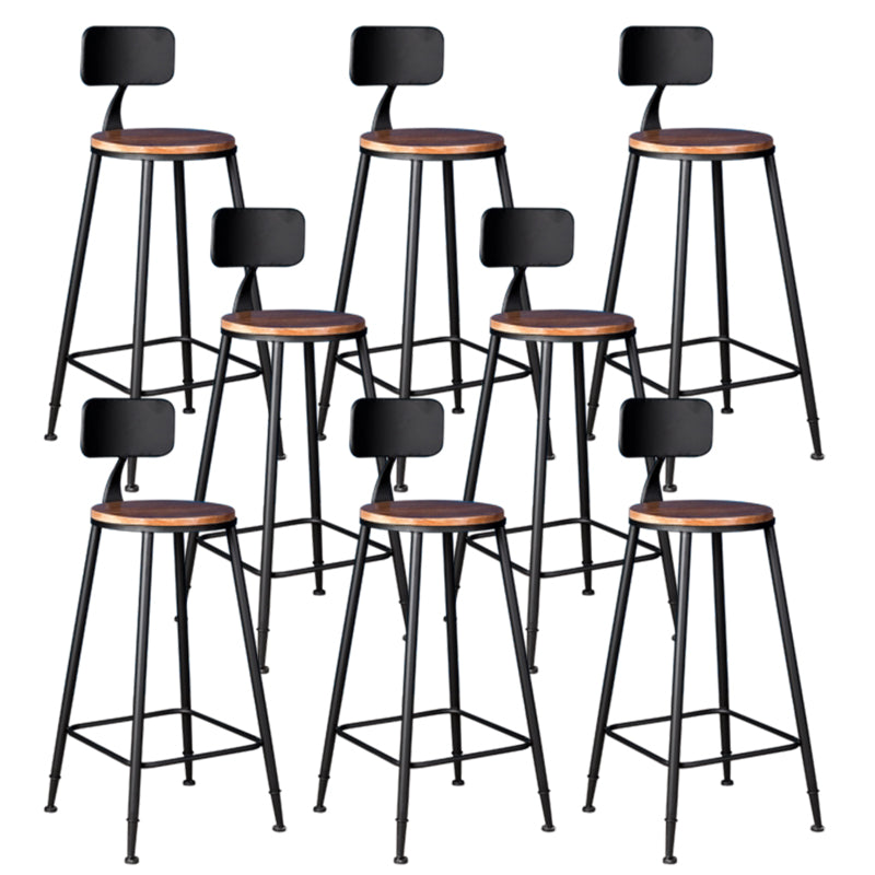 Metal Dining Stools Contemporary Armless Bar Stools with Footrest
