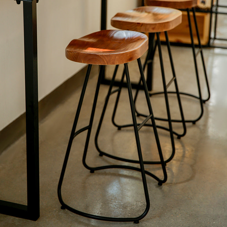 Metal Dining Stools Contemporary Armless Bar Stools with Footrest