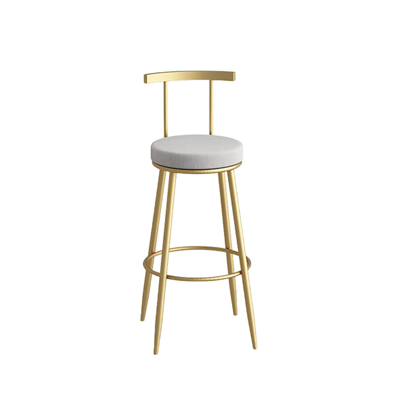 Glam Faux Leather Dining Stools Upholstered Bar Stools with Metal Base