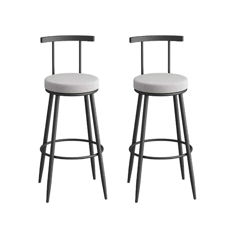 Glam Faux Leather Dining Stools Upholstered Bar Stools with Metal Base