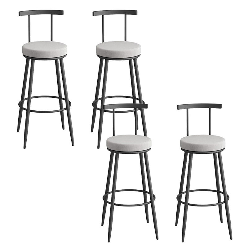Glam Faux Leather Dining Stools Upholstered Bar Stools with Metal Base