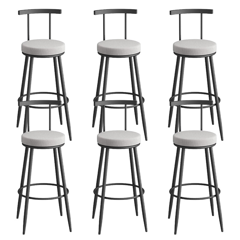 Glam Faux Leather Dining Stools Upholstered Bar Stools with Metal Base
