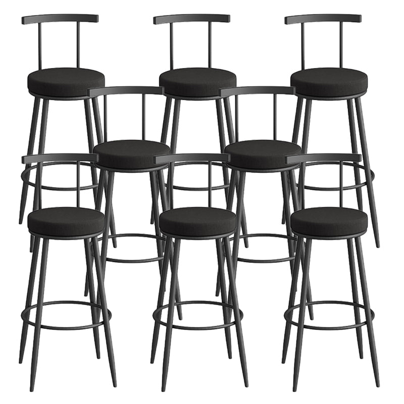 Glam Faux Leather Dining Stools Upholstered Bar Stools with Metal Base
