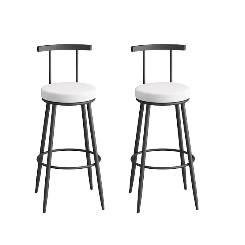 Glam Faux Leather Dining Stools Upholstered Bar Stools with Metal Base