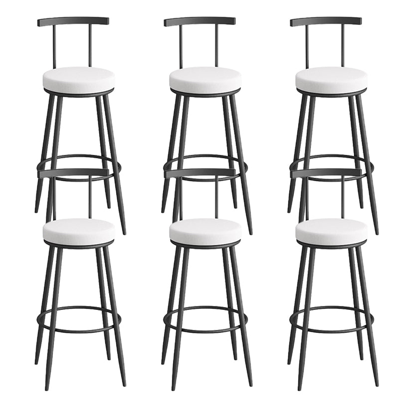 Glam Faux Leather Dining Stools Upholstered Bar Stools with Metal Base
