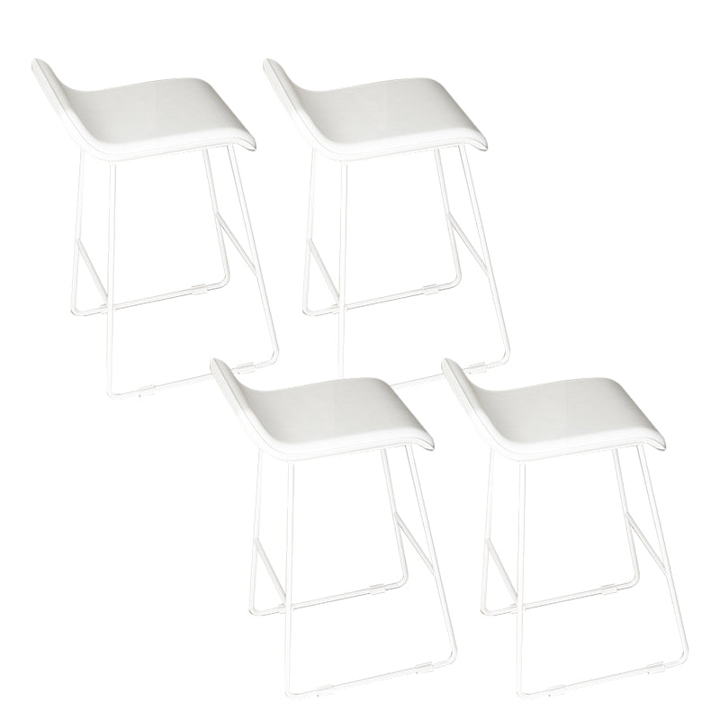 Low Back Barstools Contemporary Armless Bar Stools with Metal Base