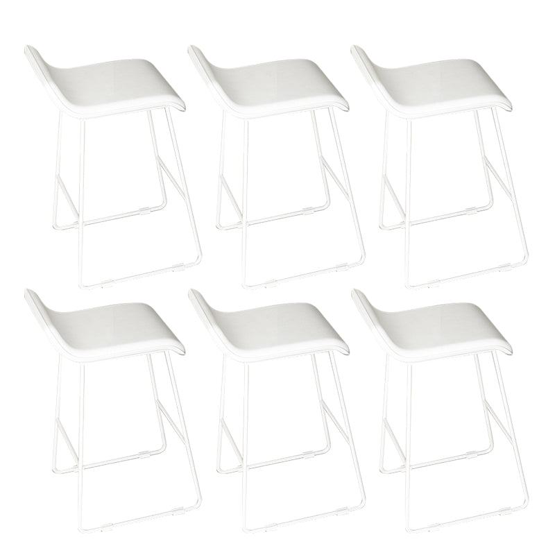 Low Back Barstools Contemporary Armless Bar Stools with Metal Base