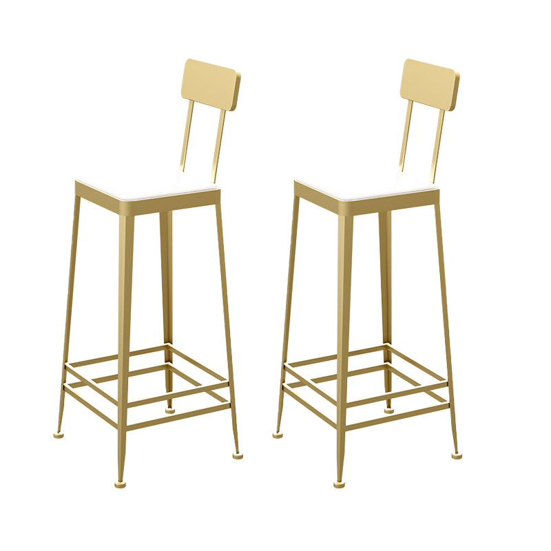 Industrial Low Back Barstools Square Bar Stools with Metal Base