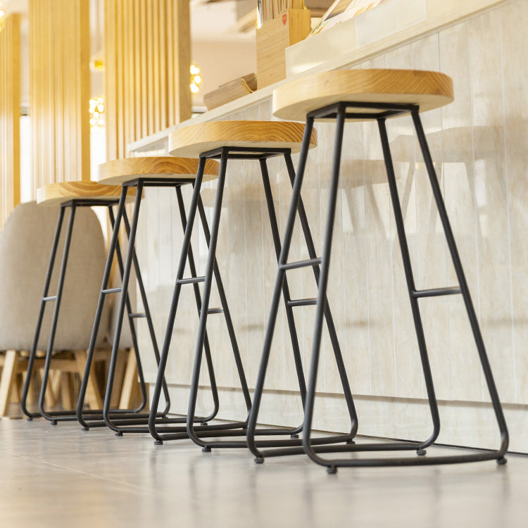 Solid Wood Dining Stools Contemporary Dining Stools with Footrest