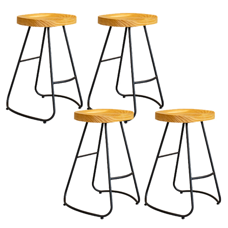 Solid Wood Dining Stools Contemporary Dining Stools with Footrest