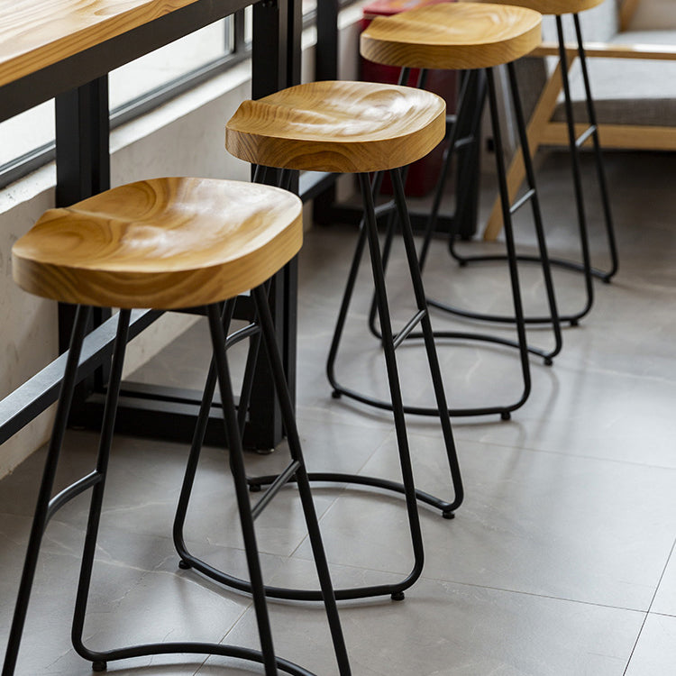 Solid Wood Dining Stools Contemporary Dining Stools with Footrest