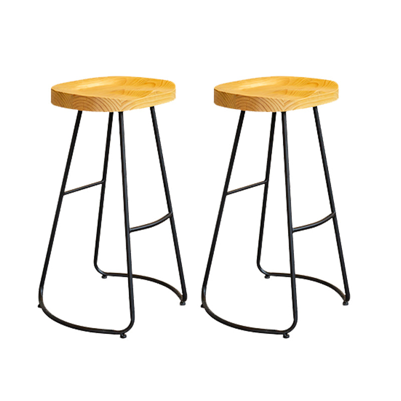 Solid Wood Dining Stools Contemporary Dining Stools with Footrest