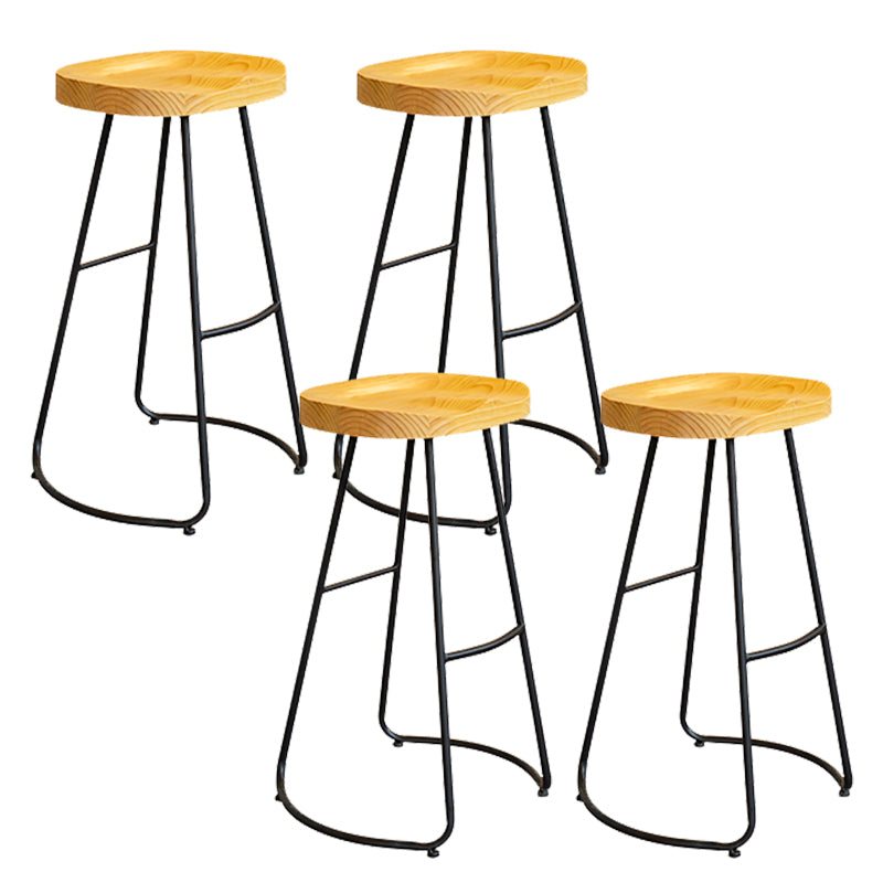 Solid Wood Dining Stools Contemporary Dining Stools with Footrest