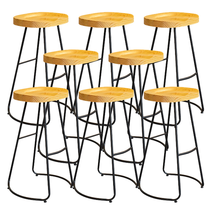 Solid Wood Dining Stools Contemporary Dining Stools with Footrest