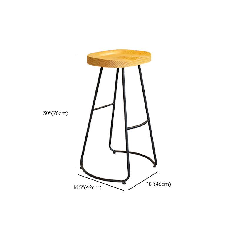 Solid Wood Dining Stools Contemporary Dining Stools with Footrest