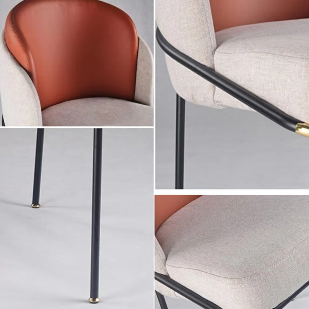 Upholstered Dining Chairs Contemporary Armless Chairs with Metal Base