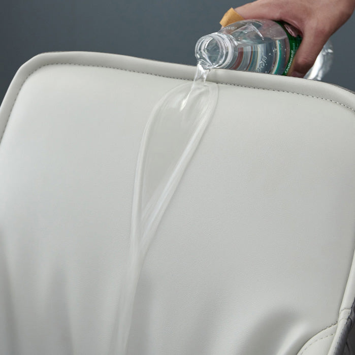 Upholstered Dining Chairs Faux Leather Arm Chairs with Metal Base