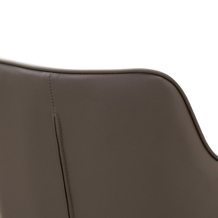 Faux Leather Dining Chairs Wingback Side Chair with Metal Legs