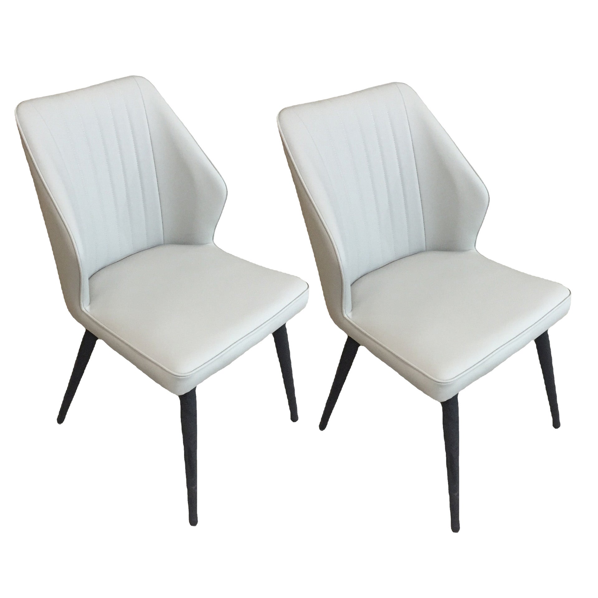Faux Leather Dining Chairs Upholstered Chairs with Metal Legs