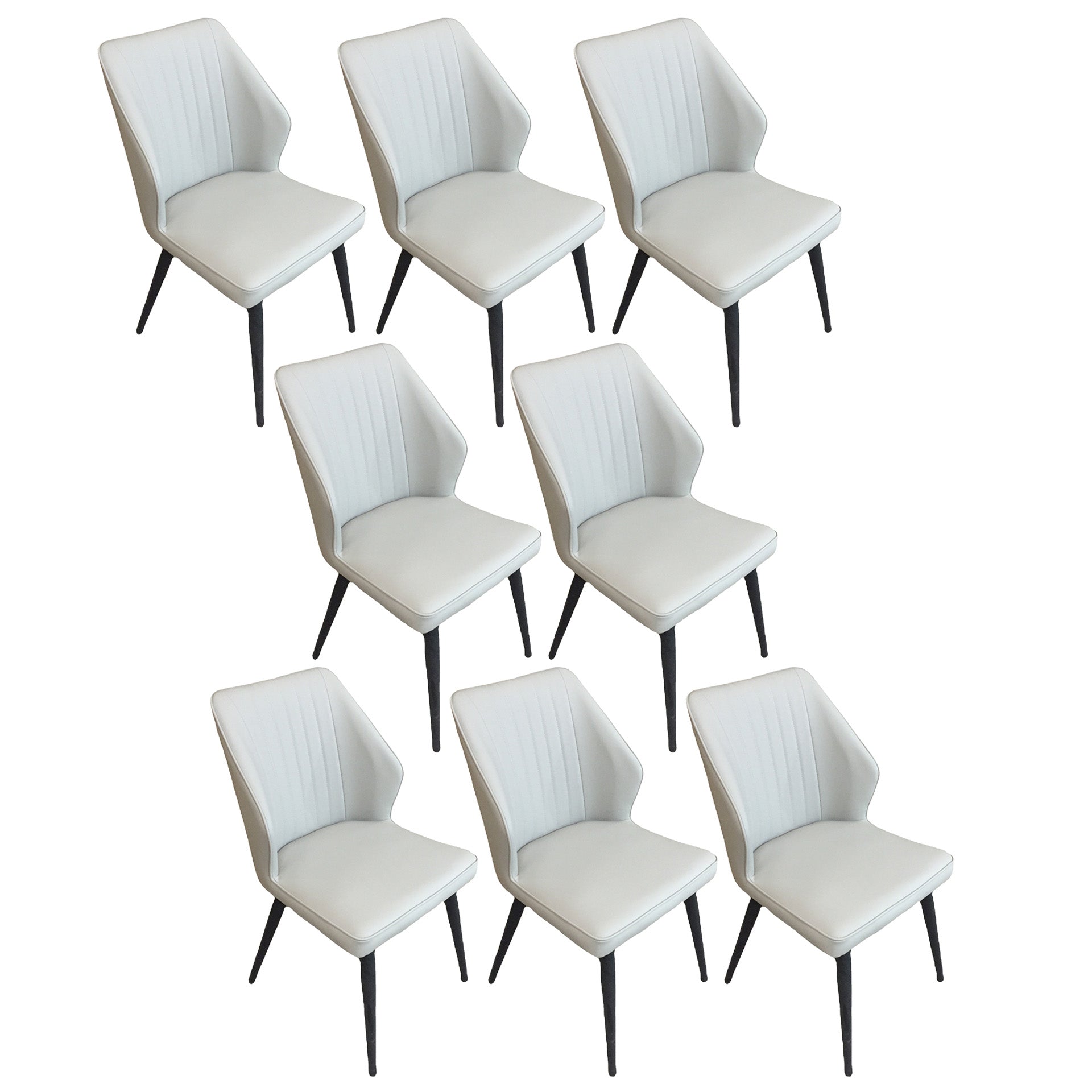 Faux Leather Dining Chairs Upholstered Chairs with Metal Legs