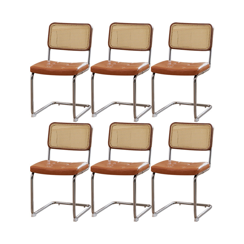 Industrial Side Chair Low Back Leather Dining Chair for Home