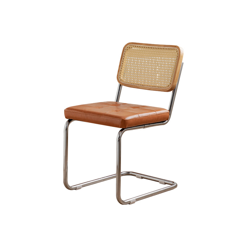 Industrial Side Chair Low Back Leather Dining Chair for Home
