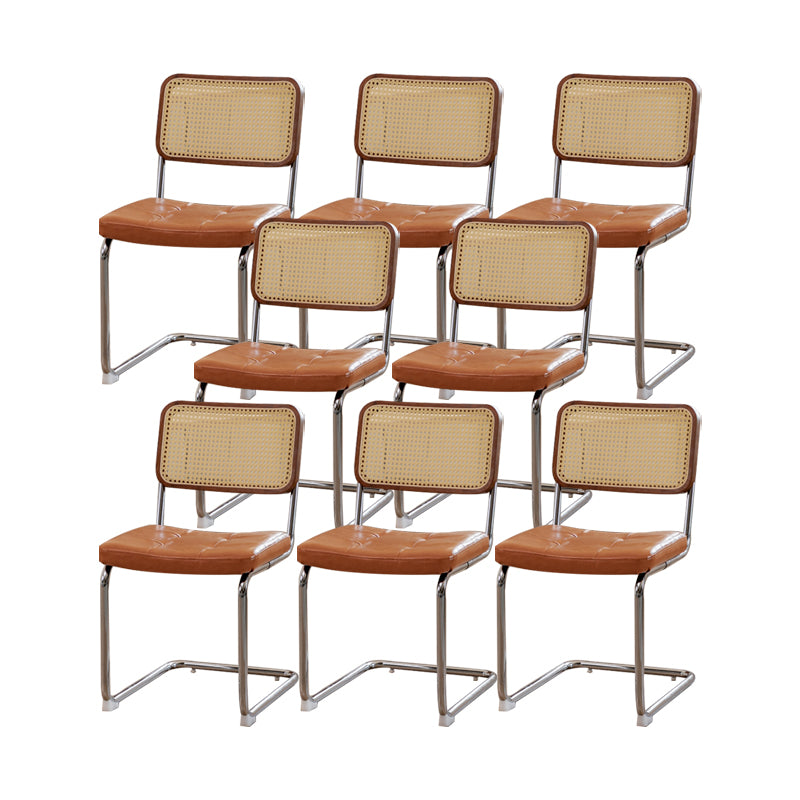 Industrial Side Chair Low Back Leather Dining Chair for Home