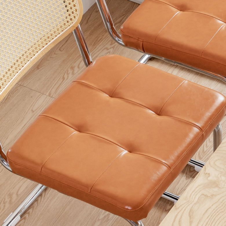 Industrial Side Chair Low Back Leather Dining Chair for Home