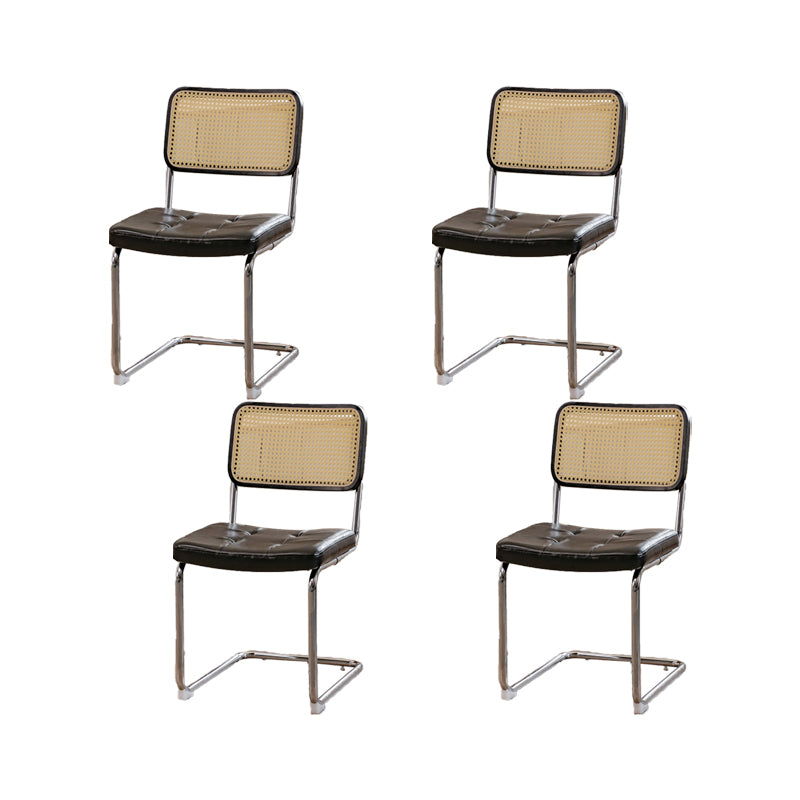 Industrial Side Chair Low Back Leather Dining Chair for Home