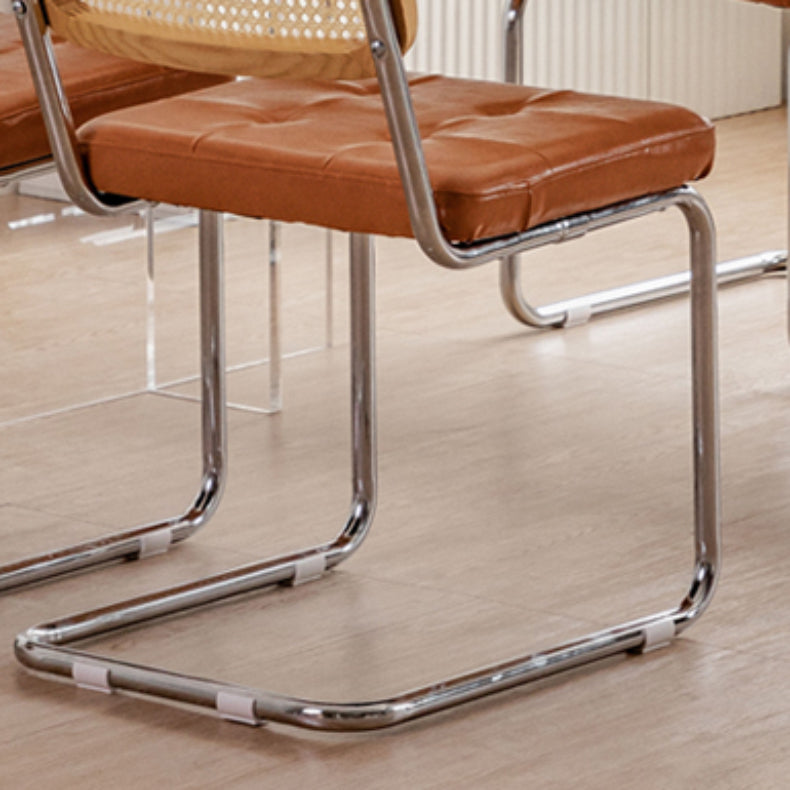 Industrial Side Chair Low Back Leather Dining Chair for Home