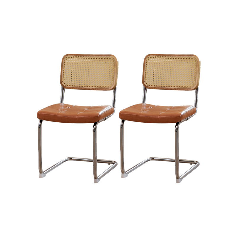 Industrial Side Chair Low Back Leather Dining Chair for Home
