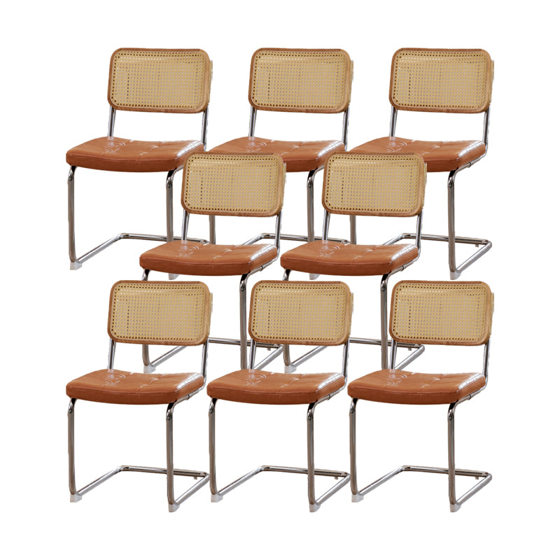 Industrial Side Chair Low Back Leather Dining Chair for Home