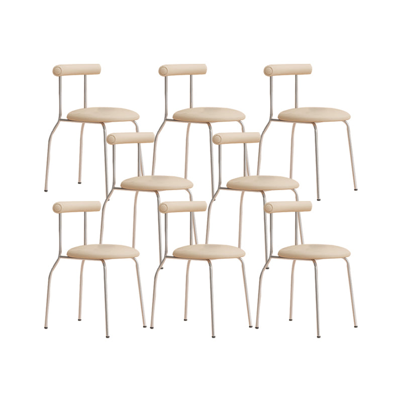 Modern Leather Side Chair Open Back Indoor Dining Chair for Home